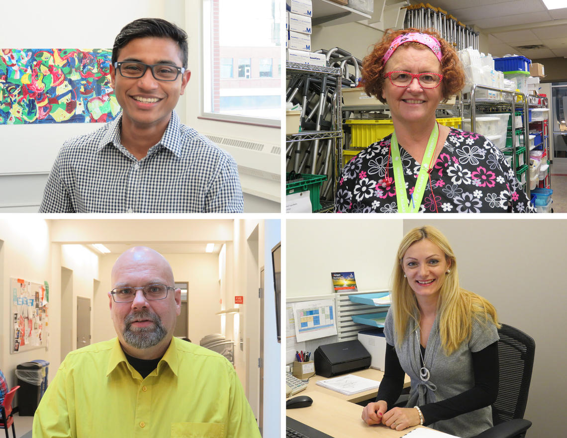 Clockwise from top left, Arfan Afzal, Leanne Doppler, Sladana Kovacevic and Roger de Weerd.