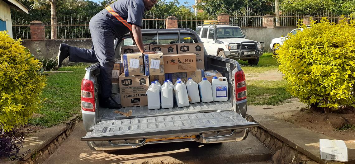 truck with supplies