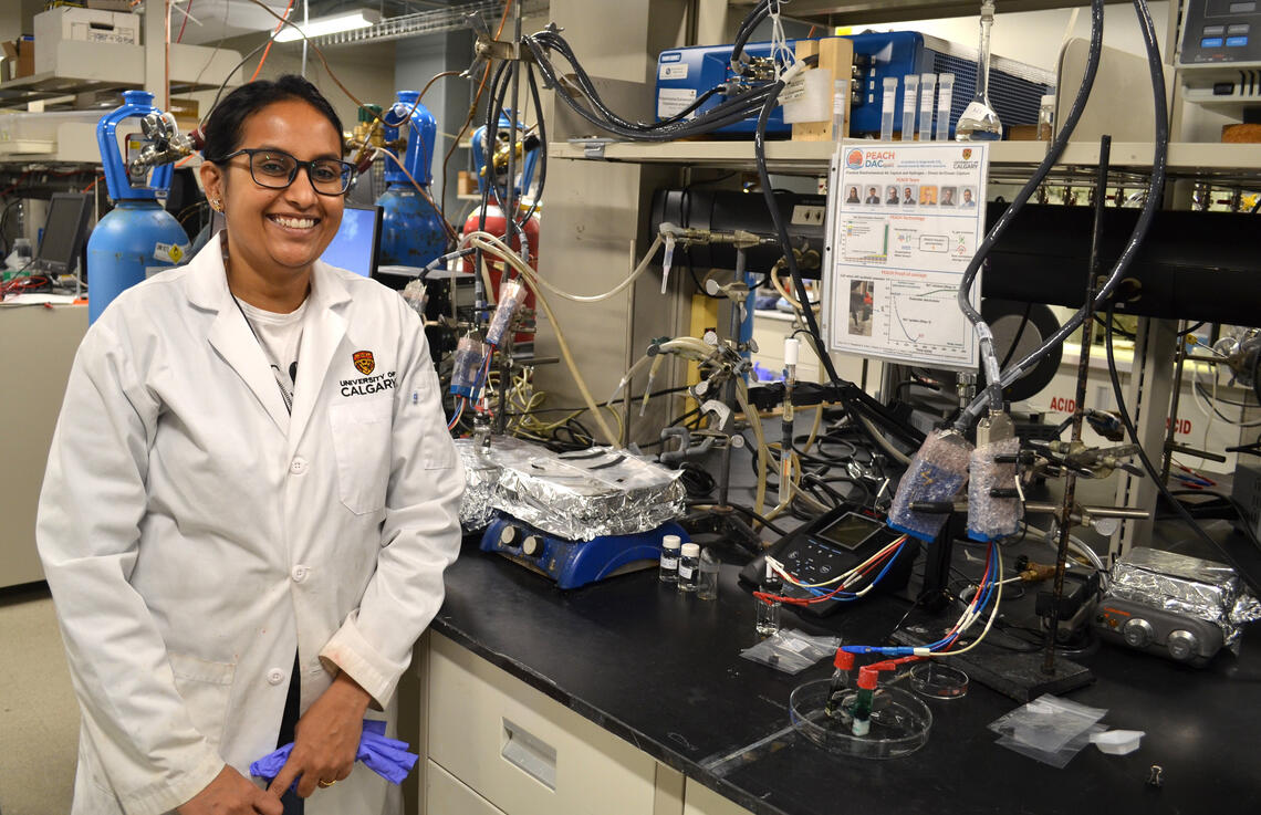 Arthi Gopalakrishnan inside the PEACH DAC research lab.