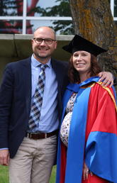 Tanya Surette and her brother, Micheal Shier, celebrate her graduation from Werklund School this June.