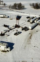 Field pilot drilling site near Red Deer, Alta.