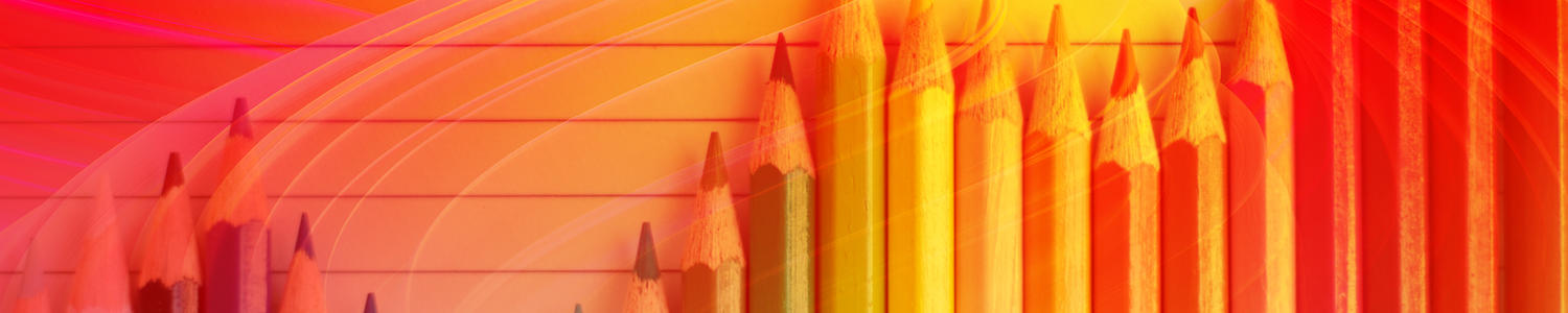 Coloured pencils are lined up to represent a graph