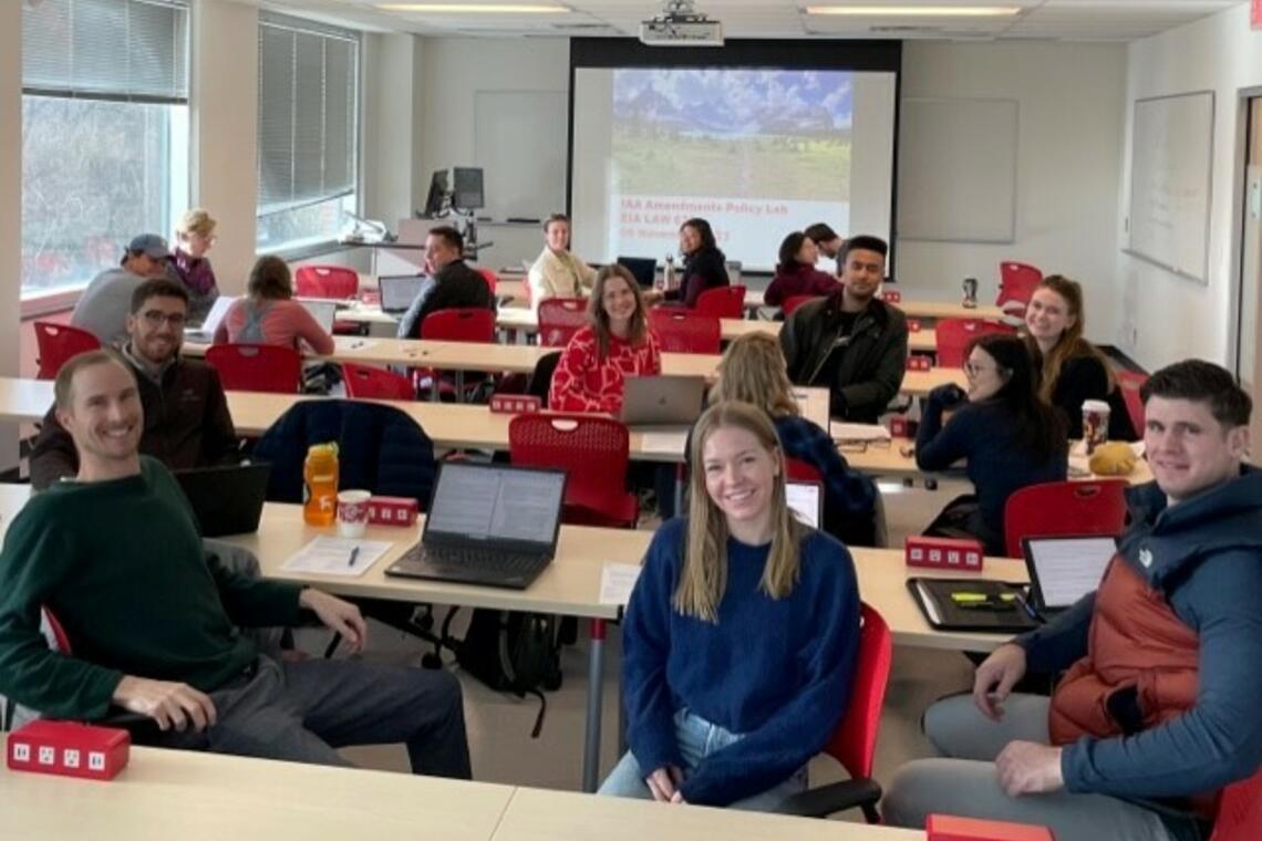 Students sitting in the Policy Lab