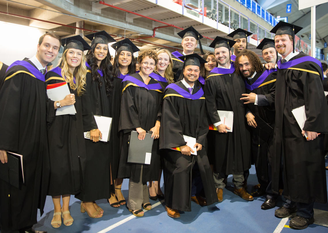 A group of UCalgary Law graduates at convocation