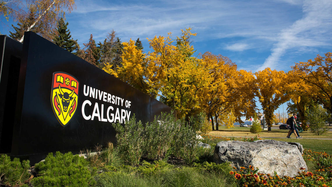 Sign with UCalgary logo by the entrance to the main campus
