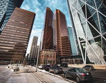 Tall buildings in downtown Calgary